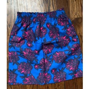 J Crew Blue skirt with floral pattern